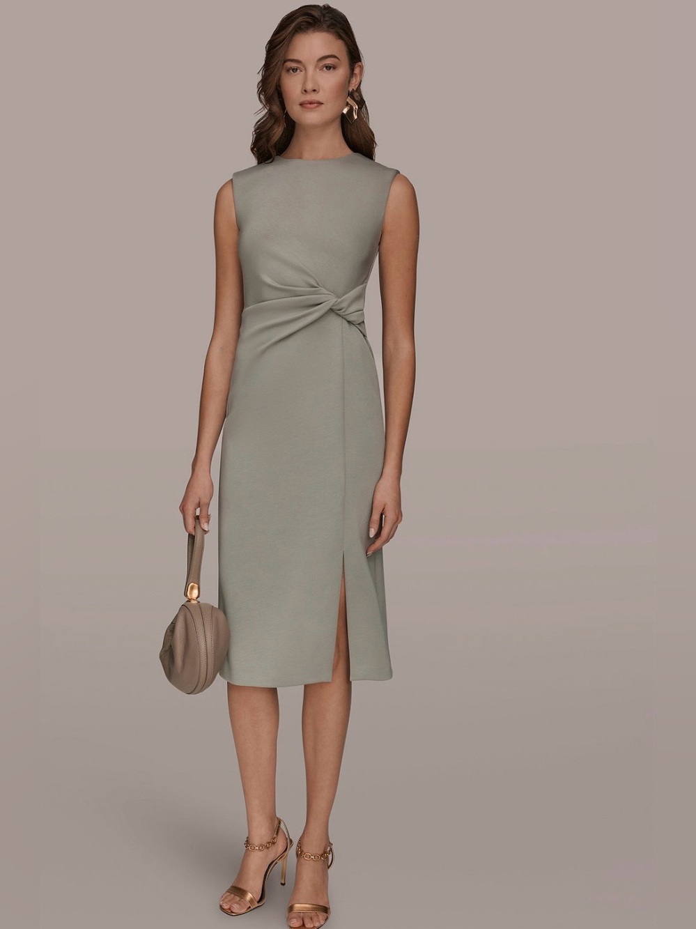 🔥 $149 Donna Karan New York Womens Jewel-Neck Sheath Dress Sz 4 🔥